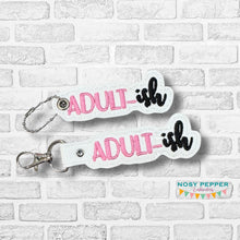 Load image into Gallery viewer, Adultish snap tab and eyelet fob set (single and multi files included) machine embroidery design DIGITAL DOWNLOAD