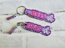Load image into Gallery viewer, Adultish snap tab and eyelet fob set (single and multi files included) machine embroidery design DIGITAL DOWNLOAD