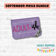 Load image into Gallery viewer, Adultish Notebook Cover 2 sizes available machine embroidery design DIGITAL DOWNLOAD