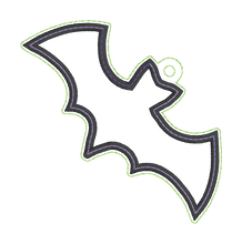 Load image into Gallery viewer, Bat Applique Shaker Bag tag machine embroidery design DIGITAL DOWNLOAD