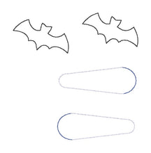 Load image into Gallery viewer, Bat barrette cover machine embroidery design DIGITAL DOWNLOAD
