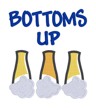 Load image into Gallery viewer, Bottoms Up sketchy machine embroidery design (4 sizes included) DIGITAL DOWNLOAD