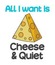 Load image into Gallery viewer, Cheese and Quiet sketchy machine embroidery design (4 sizes included) DIGITAL DOWNLOAD