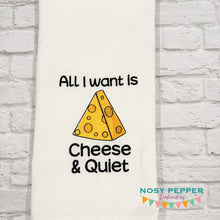 Load image into Gallery viewer, Cheese and Quiet sketchy machine embroidery design (4 sizes included) DIGITAL DOWNLOAD