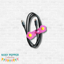 Load image into Gallery viewer, Floral cord cover machine embroidery design DIGITAL DOWNLOAD