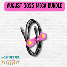 Load image into Gallery viewer, Floral cord cover machine embroidery design DIGITAL DOWNLOAD