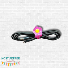 Load image into Gallery viewer, Floral cord cover machine embroidery design DIGITAL DOWNLOAD