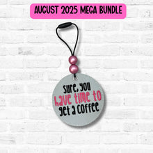 Load image into Gallery viewer, Get A Coffee double-sided car tag machine embroidery design DIGITAL DOWNLOAD