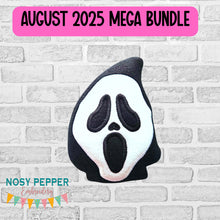 Load image into Gallery viewer, Ghost Face stuffie (5 sizes included) machine embroidery design DIGITAL DOWNLOAD