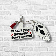 Load image into Gallery viewer, Ghost Face snap tab and eyelet fob set machine embroidery design DIGITAL DOWNLOAD