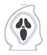 Load image into Gallery viewer, Ghost Face mini stuffie machine embroidery design DIGITAL DOWNLOAD