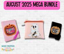 Load image into Gallery viewer, Halloween shaker set (ITH bag with 5 sizes and notebook cover with 2 sizes included) machine embroidery design DIGITAL DOWNLOAD