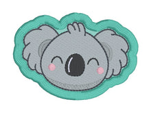Load image into Gallery viewer, Happy Koala patch (2 sizes included) machine embroidery design DIGITAL DOWNLOAD