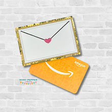 Load image into Gallery viewer, Heart Envelope applique Gift Card holder DEC 24 Mystery Bundle machine embroidery design DIGITAL DOWNLOAD