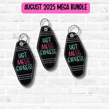Load image into Gallery viewer, Hot Mess Express keyfob machine embroidery design DIGITAL DOWNLOAD
