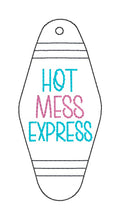 Load image into Gallery viewer, Hot Mess Express keyfob machine embroidery design DIGITAL DOWNLOAD