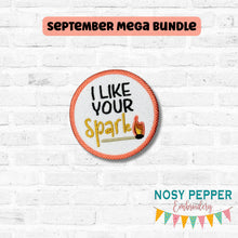 Load image into Gallery viewer, I Like Your Spark patch (2 sizes included) machine embroidery design DIGITAL DOWNLOAD