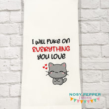 Load image into Gallery viewer, I Will Puke sketchy machine embroidery design (4 sizes included) DIGITAL DOWNLOAD