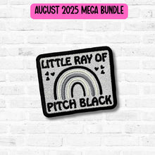 Load image into Gallery viewer, Little Ray Of Pitch Black patch (2 sizes included) machine embroidery design DIGITAL DOWNLOAD