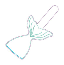 Load image into Gallery viewer, Mermaid applique shaker snap tab and eyelet fob machine embroidery file (single and multi files included) DIGITAL DOWNLOAD