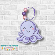 Load image into Gallery viewer, Octopus Bag tag machine embroidery design DIGITAL DOWNLOAD