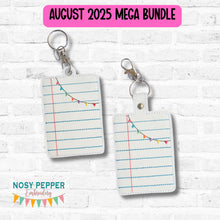 Load image into Gallery viewer, Paper lanyard card case machine embroidery design (eyelet and snap tab designs included) DIGITAL DOWNLOAD