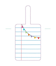 Load image into Gallery viewer, Paper lanyard card case machine embroidery design (eyelet and snap tab designs included) DIGITAL DOWNLOAD