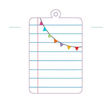 Load image into Gallery viewer, Paper lanyard card case machine embroidery design (eyelet and snap tab designs included) DIGITAL DOWNLOAD