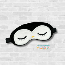 Load image into Gallery viewer, Penguin sleep mask machine embroidery design (2 sizes included) DIGITAL DOWNLOAD