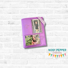 Load image into Gallery viewer, Photo Notebook Cover 2 sizes available machine embroidery design DIGITAL DOWNLOAD