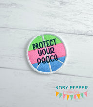 Load image into Gallery viewer, Protect Your Peace patch Oct '24 Mystery Bundle (2 sizes included) machine embroidery design DIGITAL DOWNLOAD