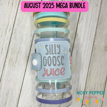 Load image into Gallery viewer, Silly Goose Juice Bottle Band machine embroidery design DIGITAL DOWNLOAD