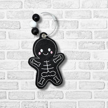 Load image into Gallery viewer, Skeleton Gingerbread Bag tag machine embroidery design DIGITAL DOWNLOAD