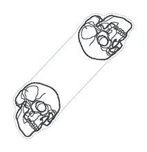 Load image into Gallery viewer, Skull magnetic bookmark machine embroidery design (single and multi files included) DIGITAL DOWNLOAD