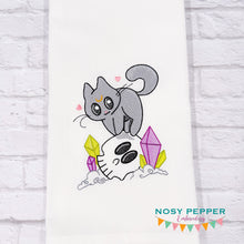 Load image into Gallery viewer, Skull Kitty Sketchy machine embroidery design (5 sizes included) DIGITAL DOWNLOAD