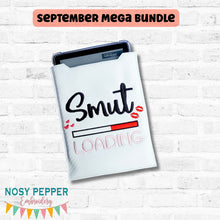 Load image into Gallery viewer, Smut Loading reader sleeve (3 sizes included) machine embroidery design DIGITAL DOWNLOAD