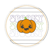 Load image into Gallery viewer, Spooky hot pad machine embroidery design (5 sizes included) DIGITAL DOWNLOAD