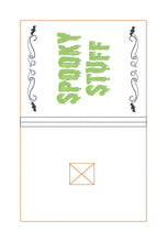 Load image into Gallery viewer, Spooky Stuff Notebook Cover (2 sizes available) machine embroidery design DIGITAL DOWNLOAD