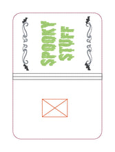 Load image into Gallery viewer, Spooky Stuff Notebook Cover (2 sizes available) machine embroidery design DIGITAL DOWNLOAD