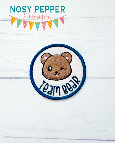 Team Bear patch (2 sizes included) machine embroidery design DIGITAL DOWNLOAD
