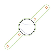 Load image into Gallery viewer, Tennis hair tie holder (2 sizes included) machine embroidery design DIGITAL DOWNLOAD