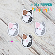 Load image into Gallery viewer, Calico Squishy feltie embroidery file (single and multi files included) DIGITAL DOWNLOAD
