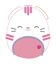 Load image into Gallery viewer, Cat squishie mini stuffie machine embroidery design machine embroidery design DIGITAL DOWNLOAD