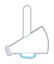 Load image into Gallery viewer, Cheer Shaker snap tab and eyelet fob machine embroidery file (single and multi files included) DIGITAL DOWNLOAD