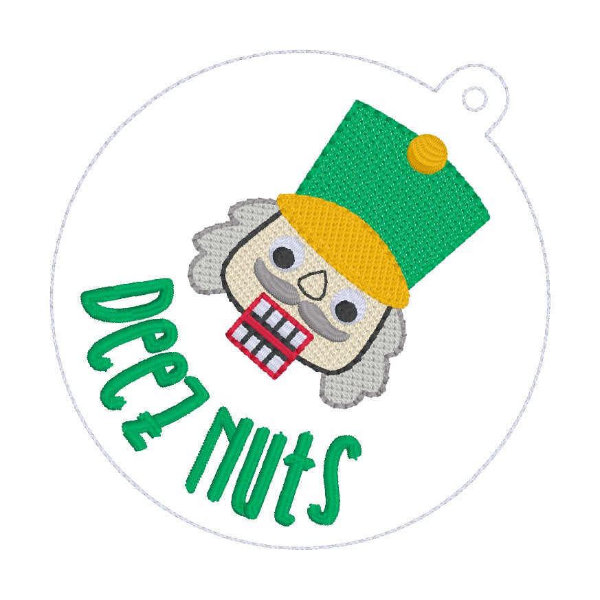 Deez Nuts Ornament machine embroidery design DIGITAL DOWNLOAD Nosy