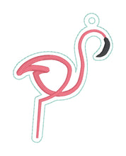 Load image into Gallery viewer, Flamingo Minimalist Bookmark machine embroidery design DIGITAL DOWNLOAD