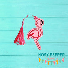 Load image into Gallery viewer, Flamingo Minimalist Bookmark machine embroidery design DIGITAL DOWNLOAD