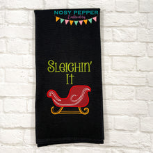 Load image into Gallery viewer, Sleighin It Sketchy machine embroidery design (4 sizes included) DIGITAL DOWNLOAD