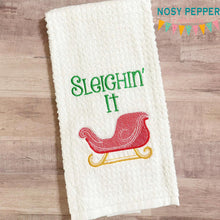 Load image into Gallery viewer, Sleighin It Sketchy machine embroidery design (4 sizes included) DIGITAL DOWNLOAD