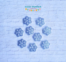 Load image into Gallery viewer, Snowflake Mini feltie embroidery file (single and multi files included) DIGITAL DOWNLOAD